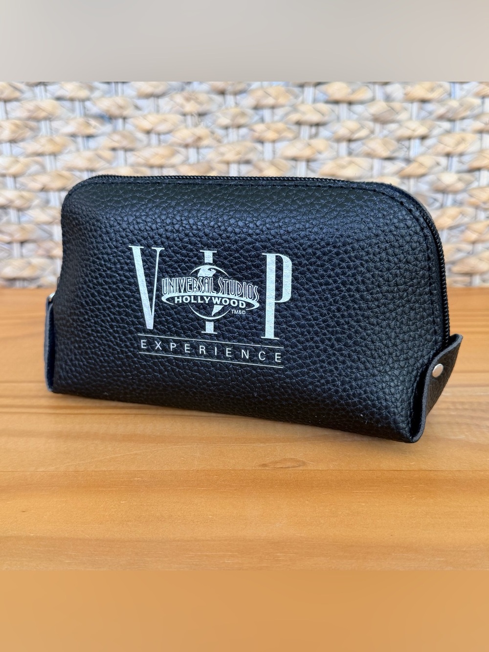Universal Black VIP Experience Pebble-Texture Toiletry Bag